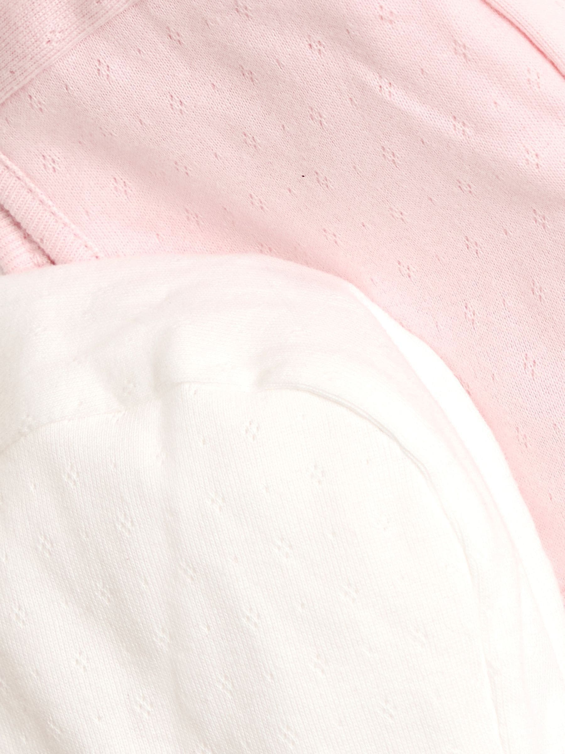 JoJo Maman Bébé pink pointelle bonnets 2-pack, UK version