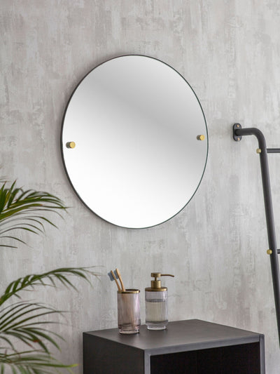 Next Garden Trading Black Adelphi Round Wall Mirror 55cm- Buy online at McGrocer