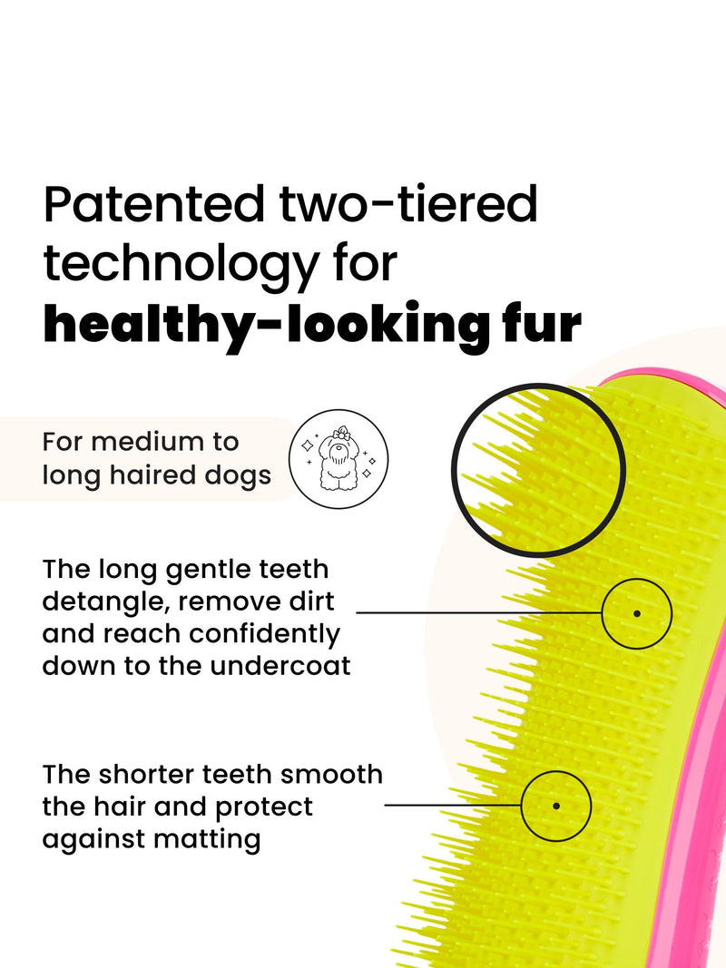 Tangle Teezer pink and yellow large pet brush, UK version