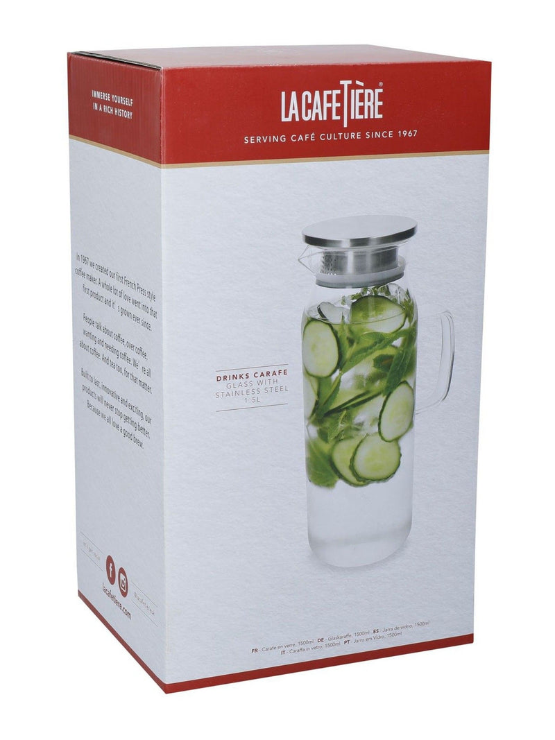 La Cafetiere clear heat-resistant glass carafe with lid and filter (British brand)