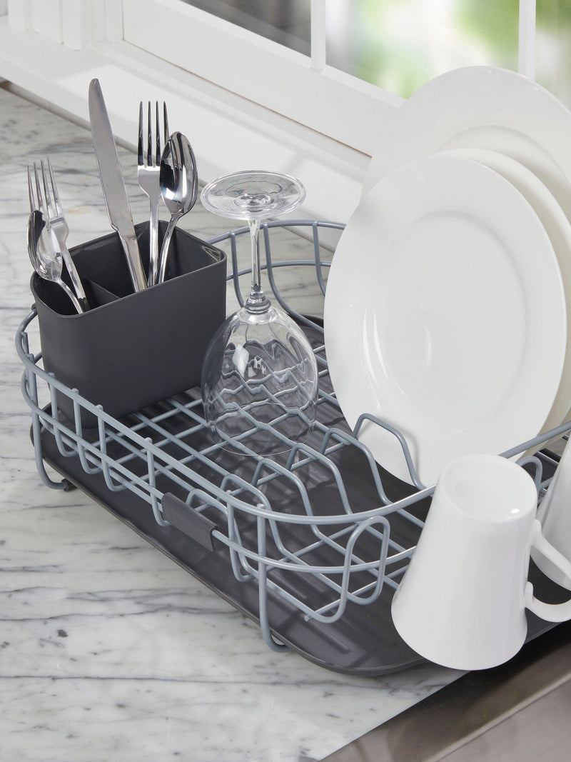 KitchenAid grey compact dish drying rack, imported from the UK