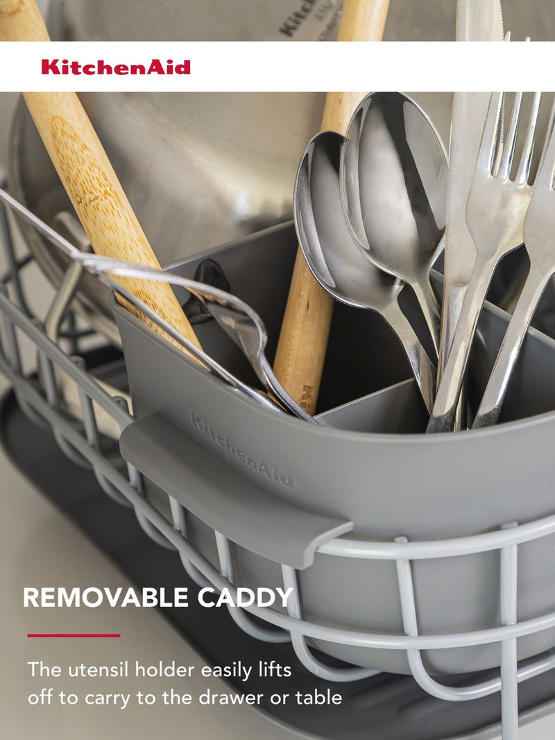 KitchenAid grey compact dish drying rack, imported from the UK