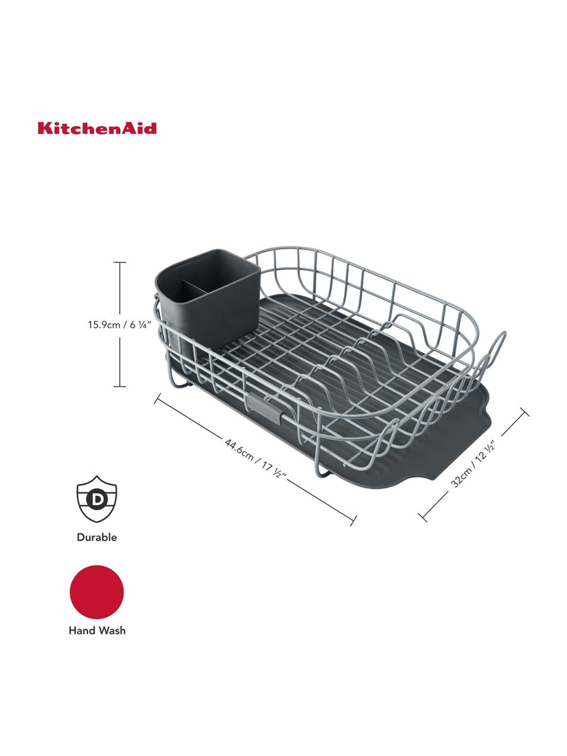 KitchenAid grey compact dish drying rack, imported from the UK