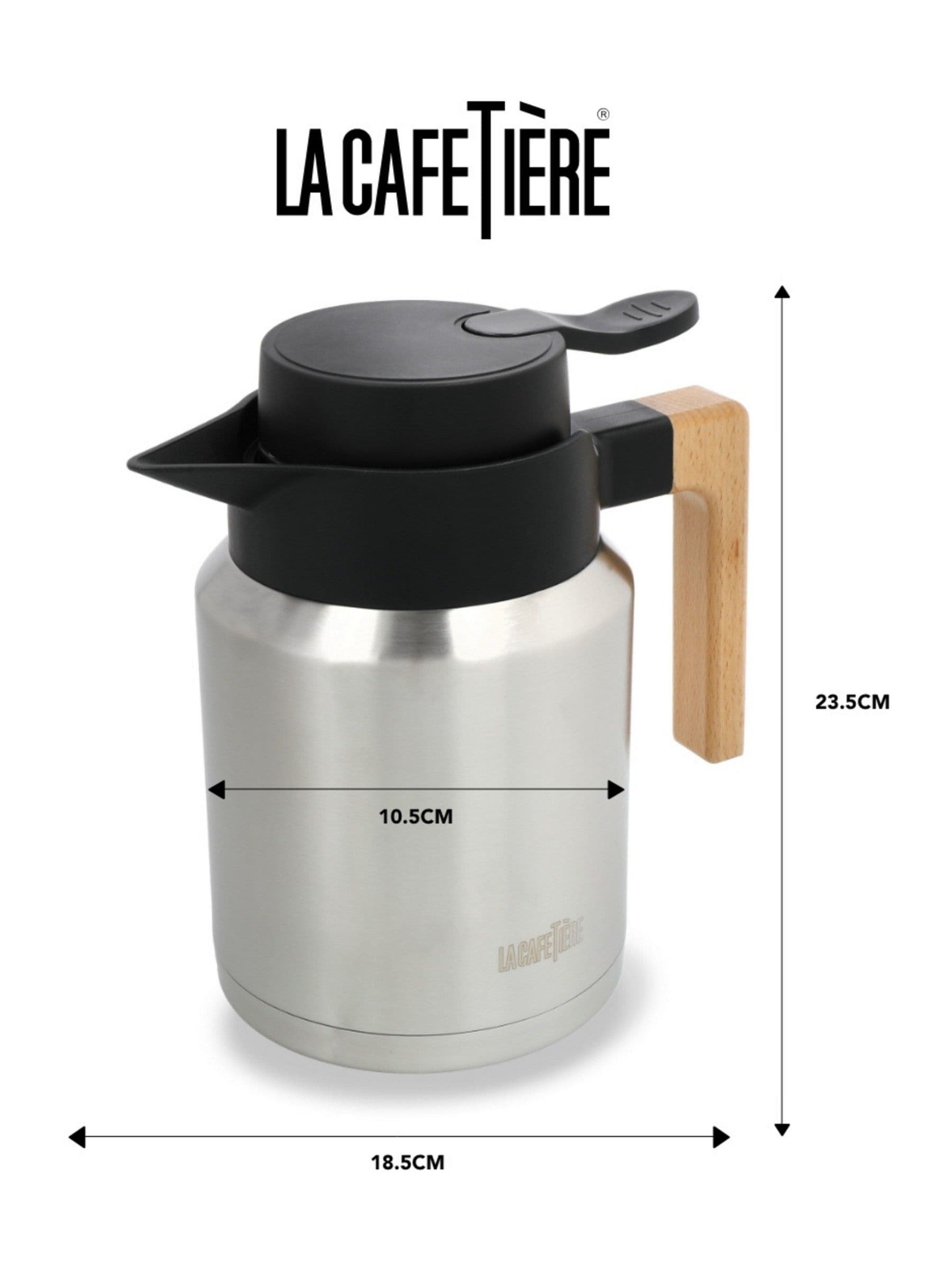 La Cafetiere silver stainless steel vacuum insulated coffee jug, UK version