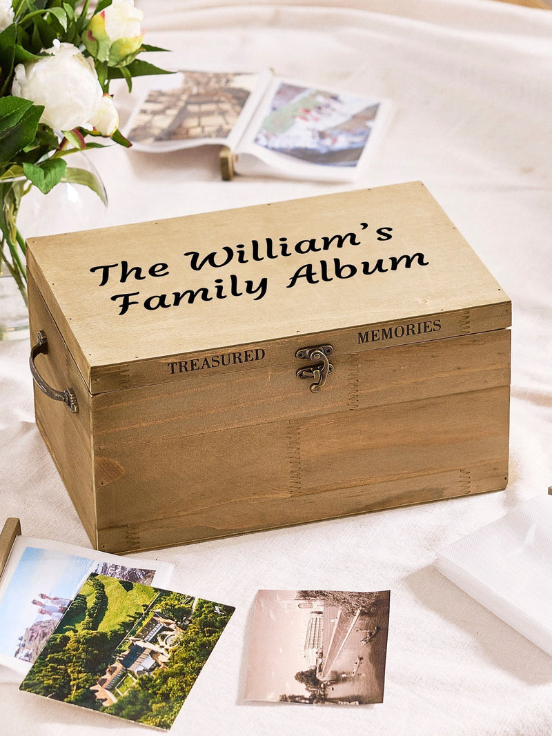 Dibor personalised wooden photo box 30cm - British product