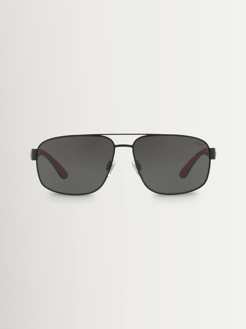 Polo Ralph Lauren Black Ph3112 pilot sunglasses, imported from the UK