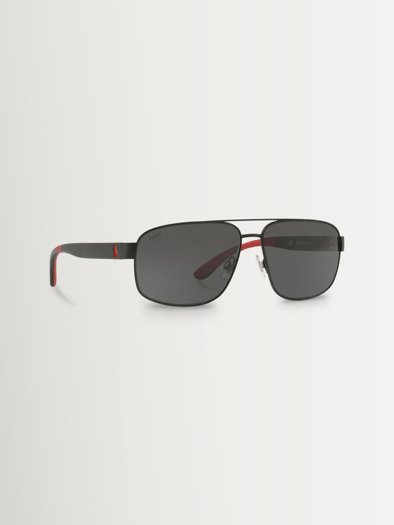 Polo Ralph Lauren Black Ph3112 pilot sunglasses, imported from the UK