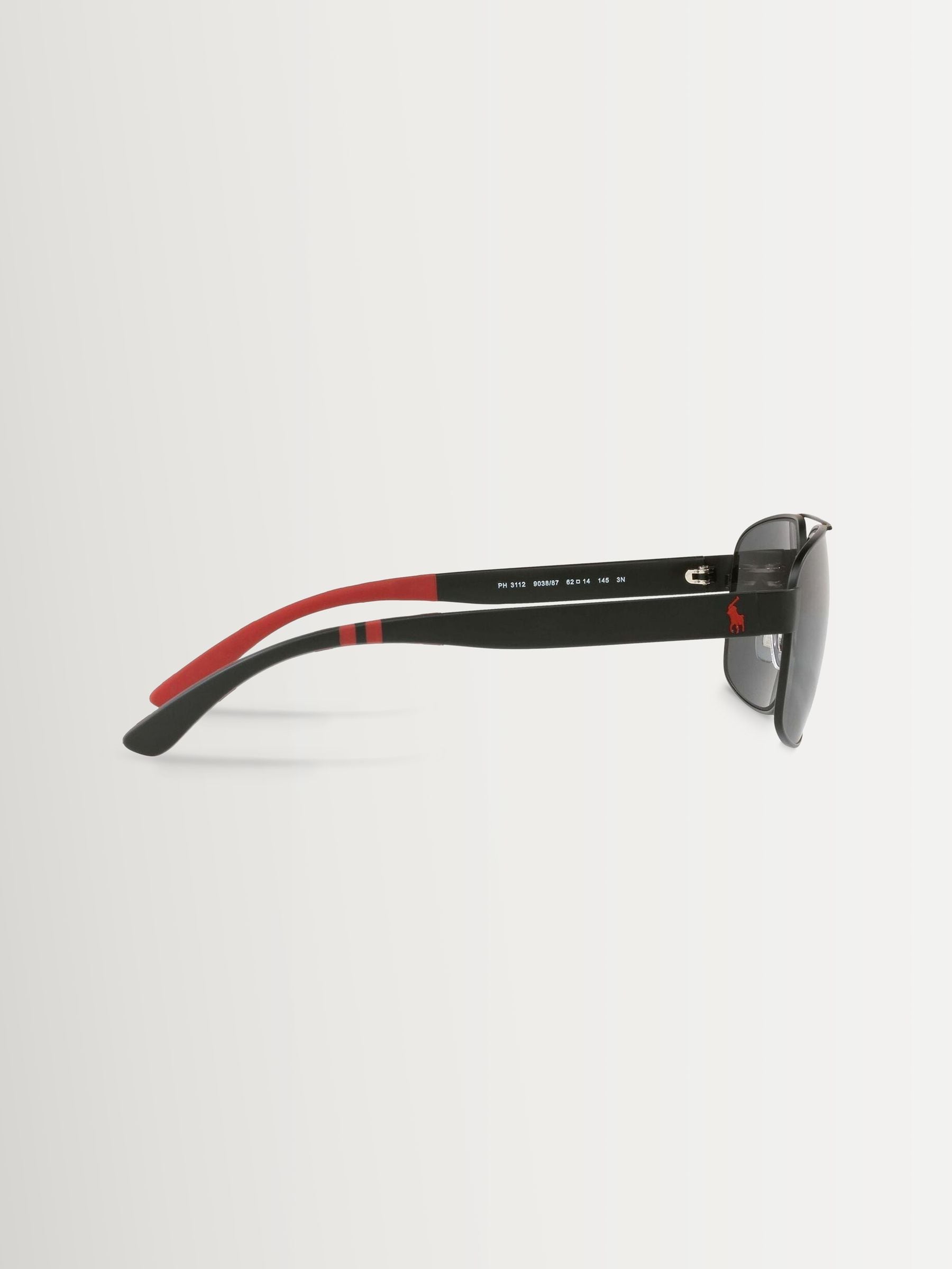 Polo Ralph Lauren Black Ph3112 pilot sunglasses, imported from the UK