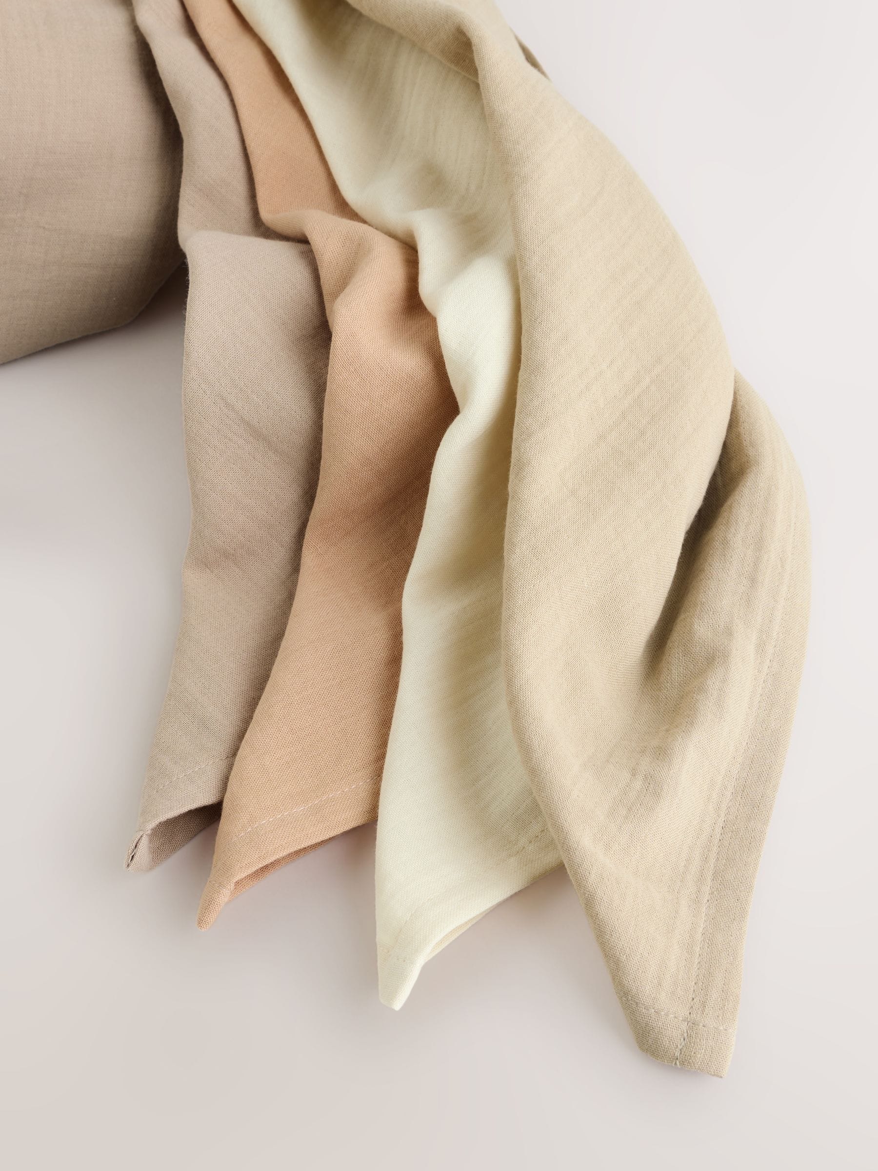 Neutral cotton baby muslin cloths 4 pack, UK version