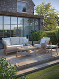 Laura Ashley Natural Carrdale garden rattan side table 50x50cm (British brand)