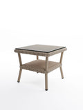 Laura Ashley Natural Carrdale garden rattan side table 50x50cm (British brand)
