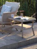 Laura Ashley Natural Carrdale garden rattan side table 50x50cm (British brand)