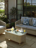 Laura Ashley cream Arley Garden rattan coffee table (British brand)