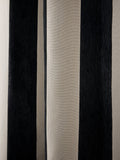 Chenille stripe ruffle top curtains in black and natural - British product