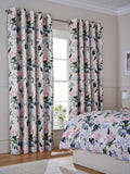Pink floral blackout thermal eyelet curtains (British brand)