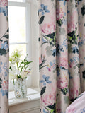 Pink floral blackout thermal eyelet curtains (British brand)