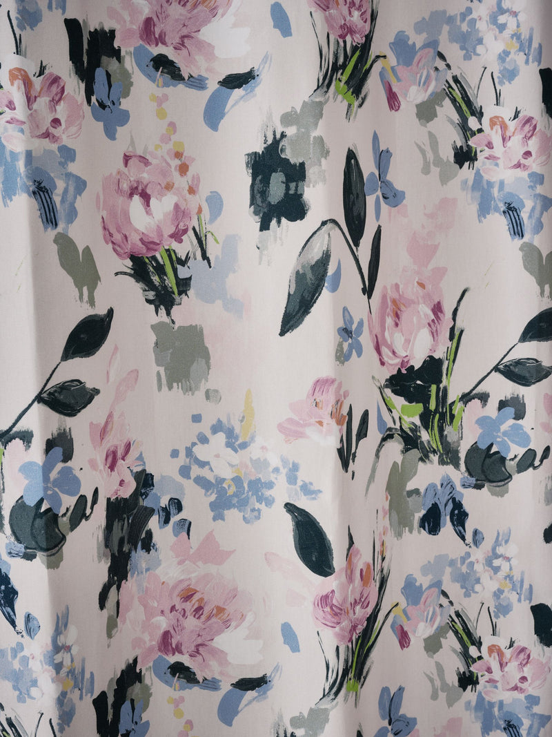 Pink floral blackout thermal eyelet curtains (British brand)