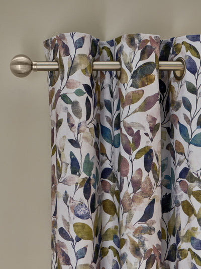 Next Multicoloured Leaves Print Eyelet Blackout Thermal Curtains- Buy online at McGrocer