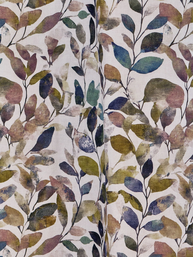 Leaf print blackout thermal curtains with eyelets - British product