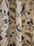 Embroidered bird curtains linen blend 2-pack - British product