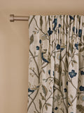 Embroidered bird curtains linen blend 2-pack - British product