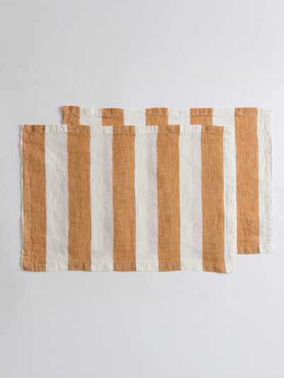 Neste Secret Linen Store Amber Wide Stripe Lin dekkebrikker 35 x 50 cm- Kjøp online hos McGrocer