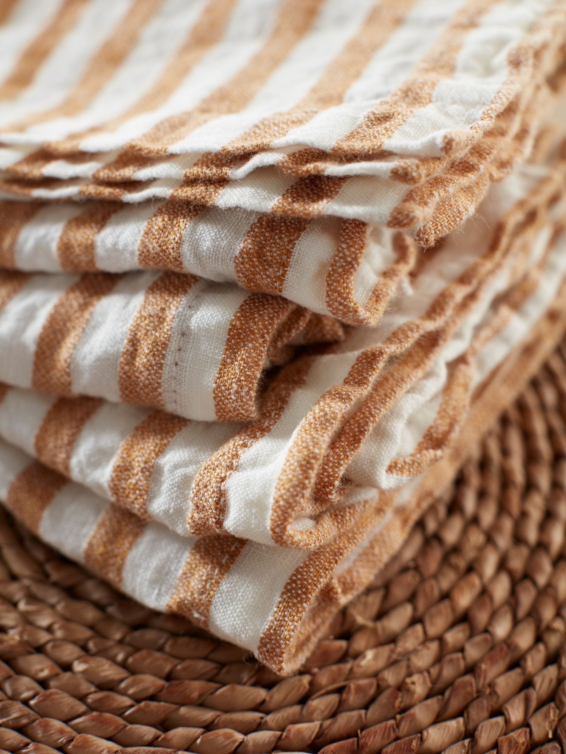 Secret Linen Store Amber Mid Stripe 100% Linen Napkins