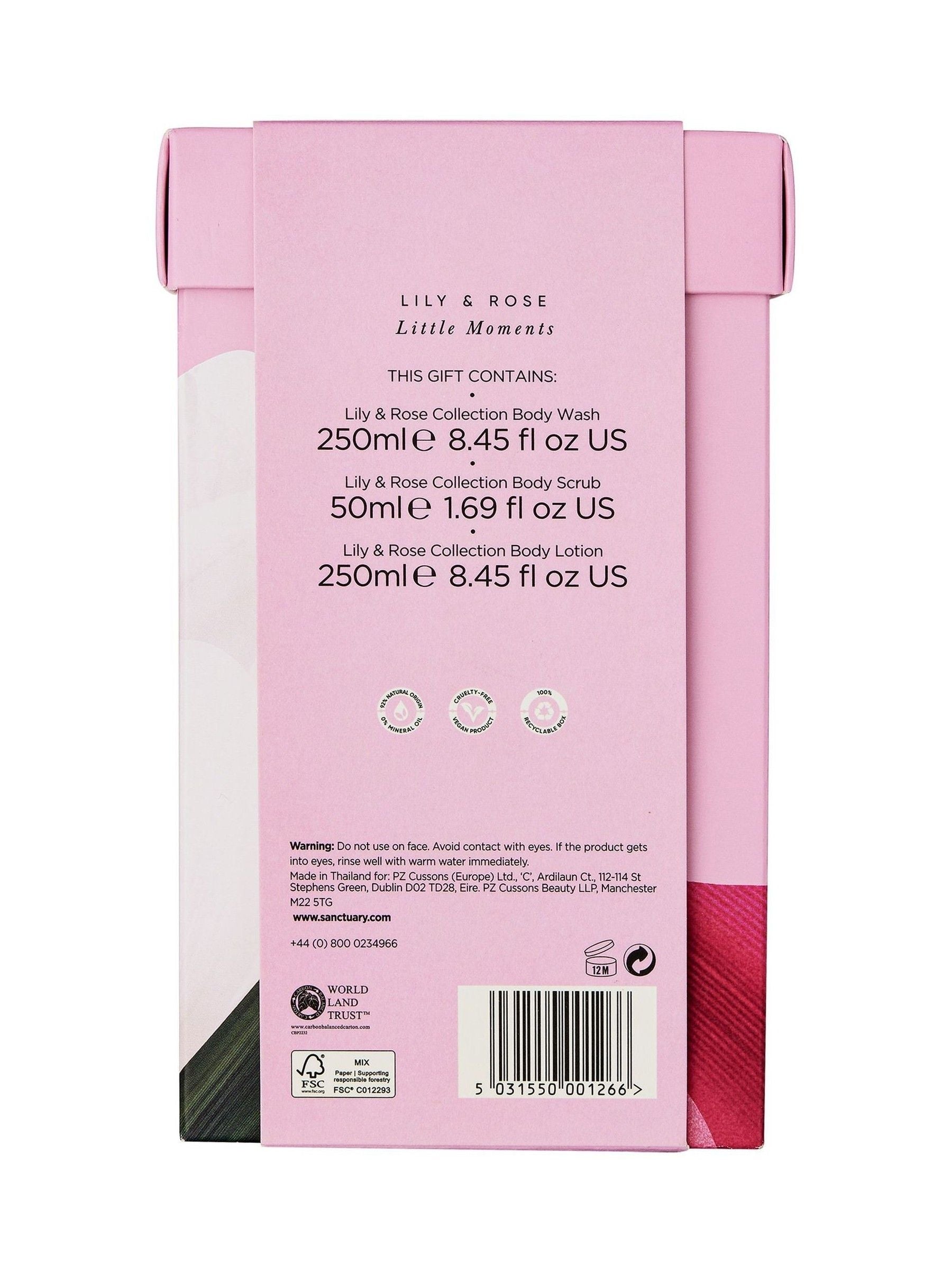 Sanctuary Spa gift set Lily & Rose 3 piece (British brand)