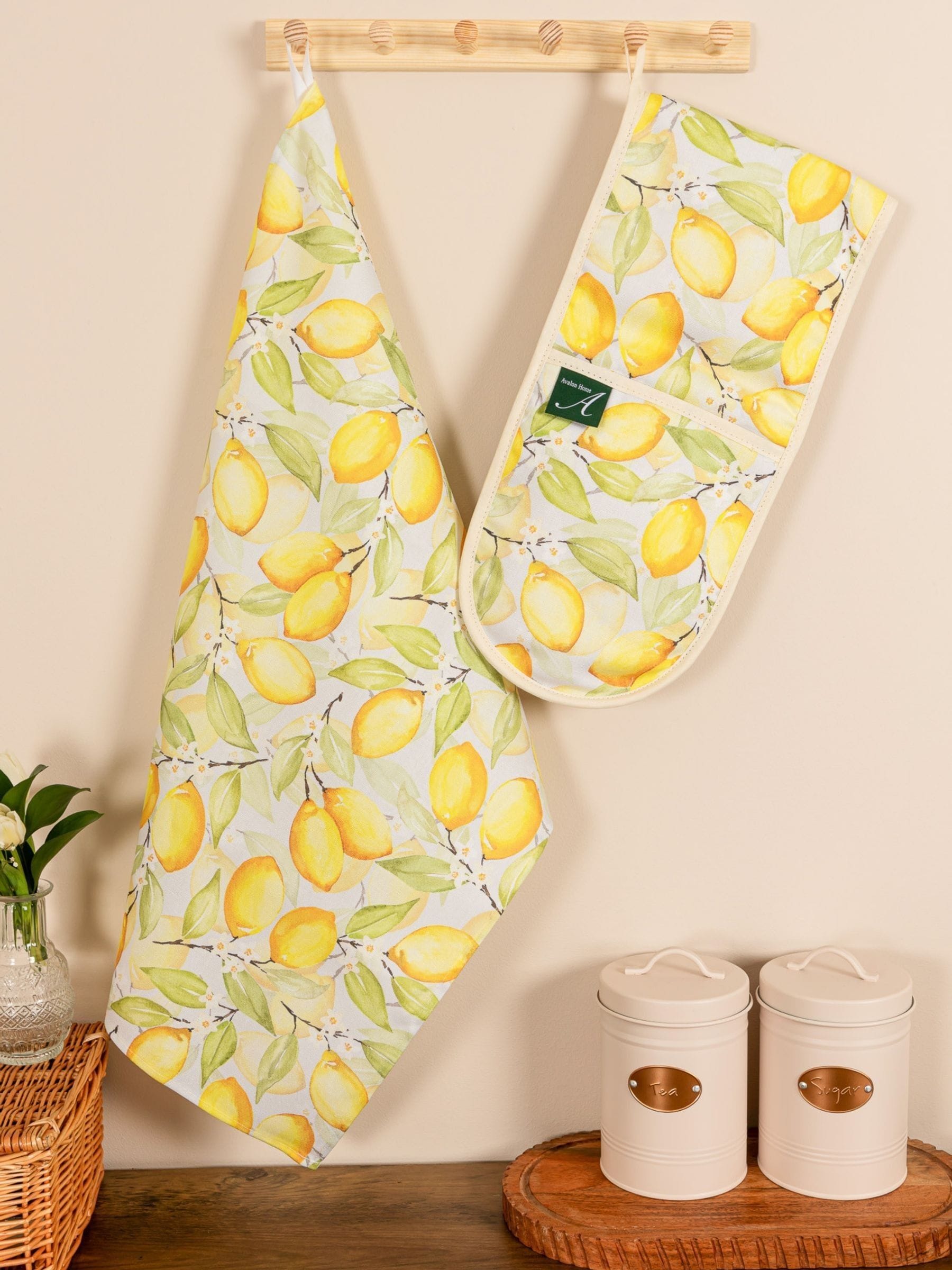 Avalon Home gelbe Sommer-Zitronen-Ofenhandschuhe Einheitsgröße - Britisches Produkt