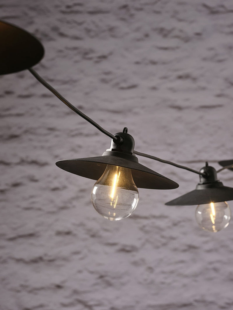 Lights4fun black solar café lights set of 6 - British product