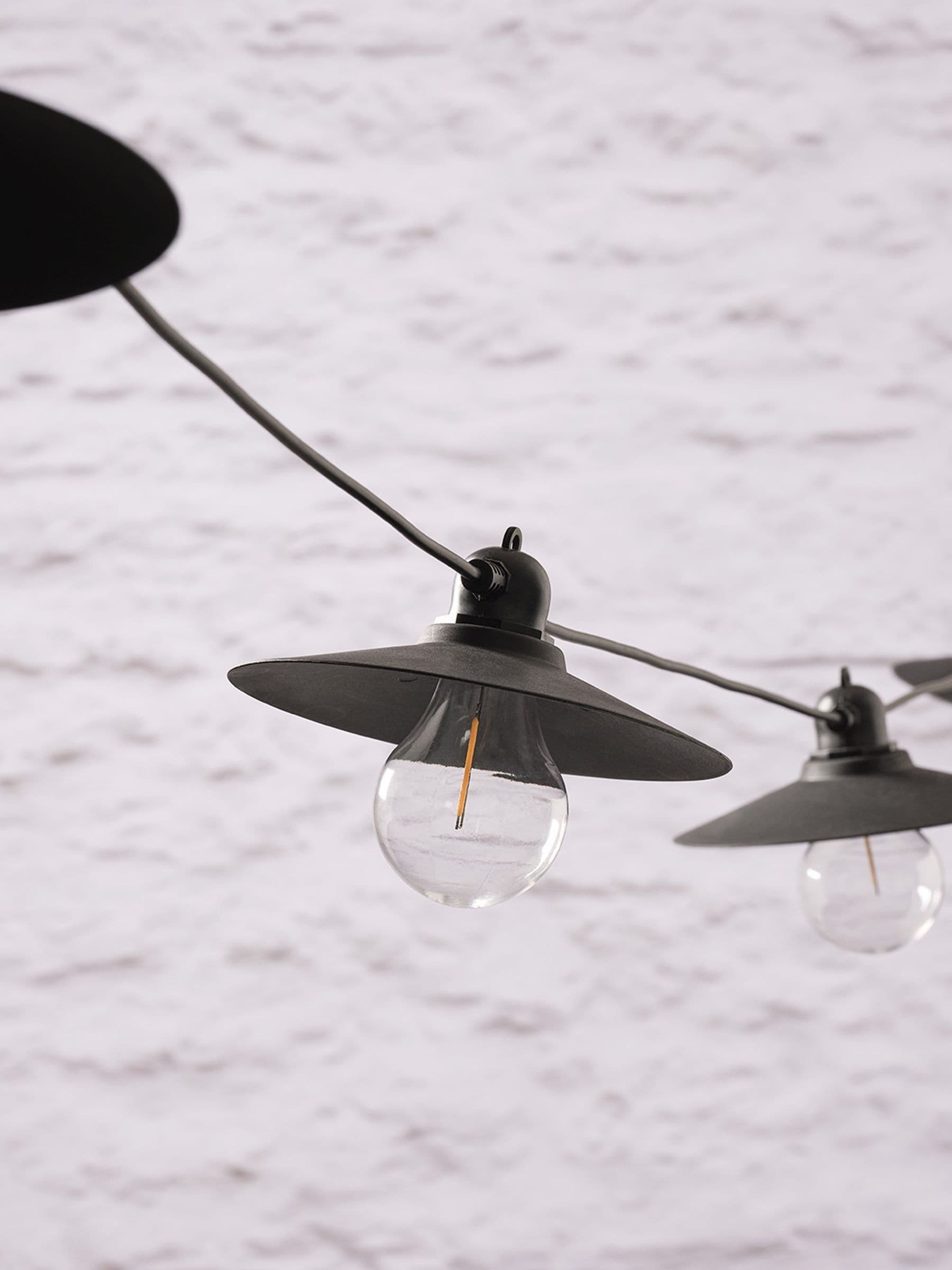 Lights4fun black solar café lights set of 6 - British product