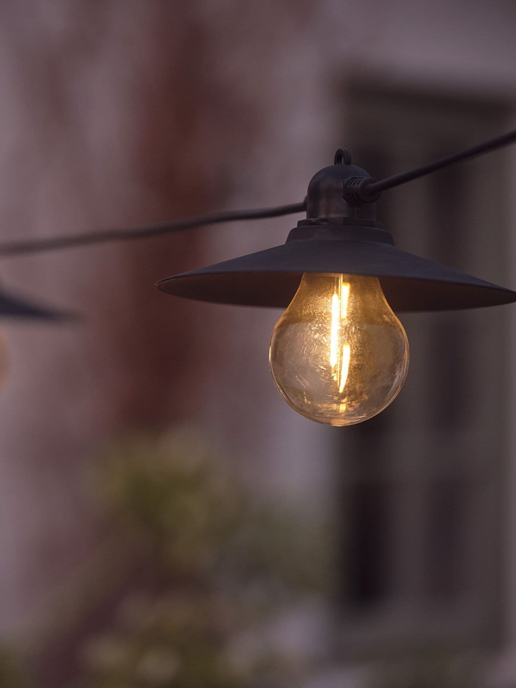 Lights4fun black solar café lights set of 6 - British product