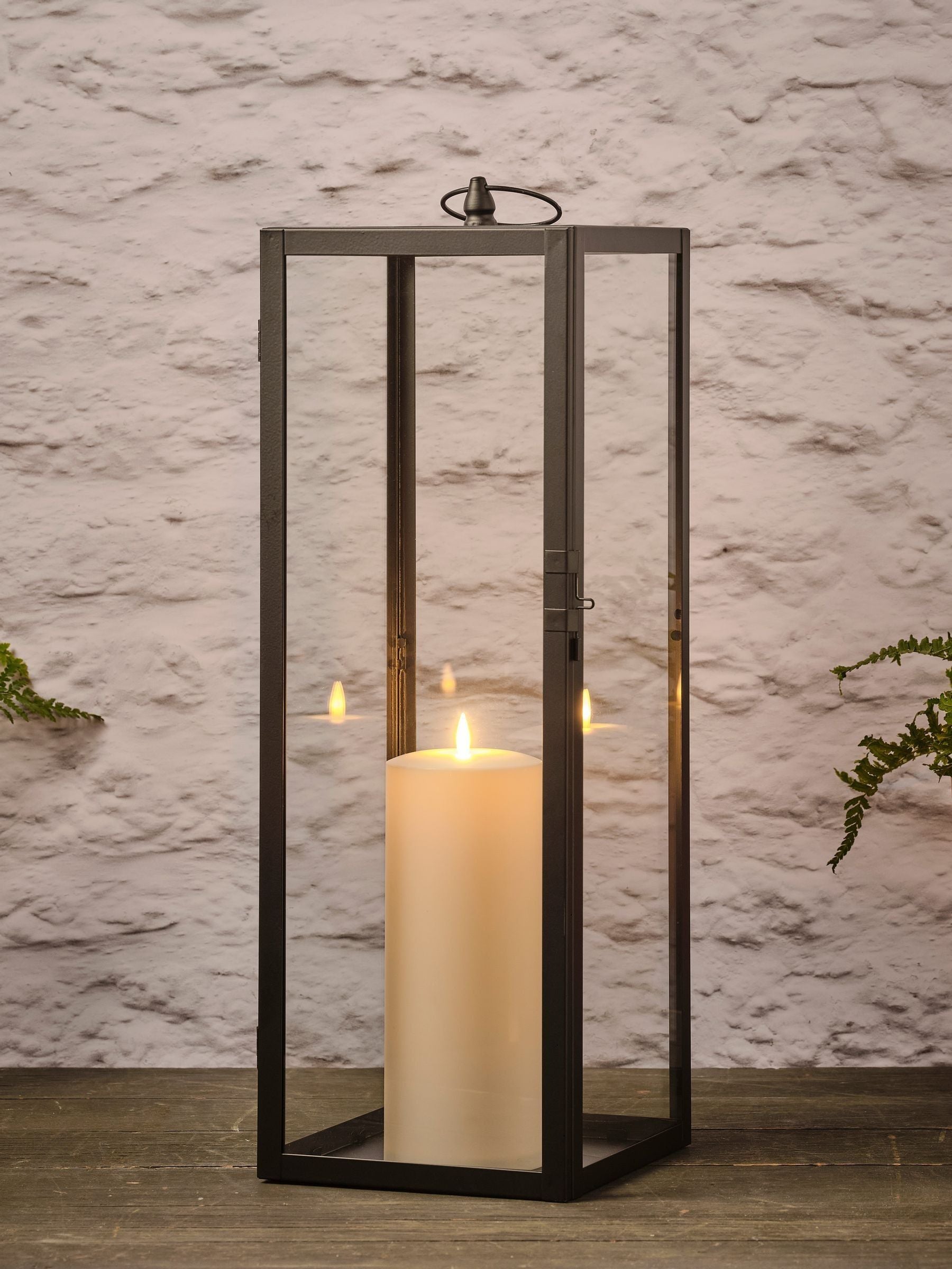 Lights4fun Bowen Black extra large garden lantern (British brand)