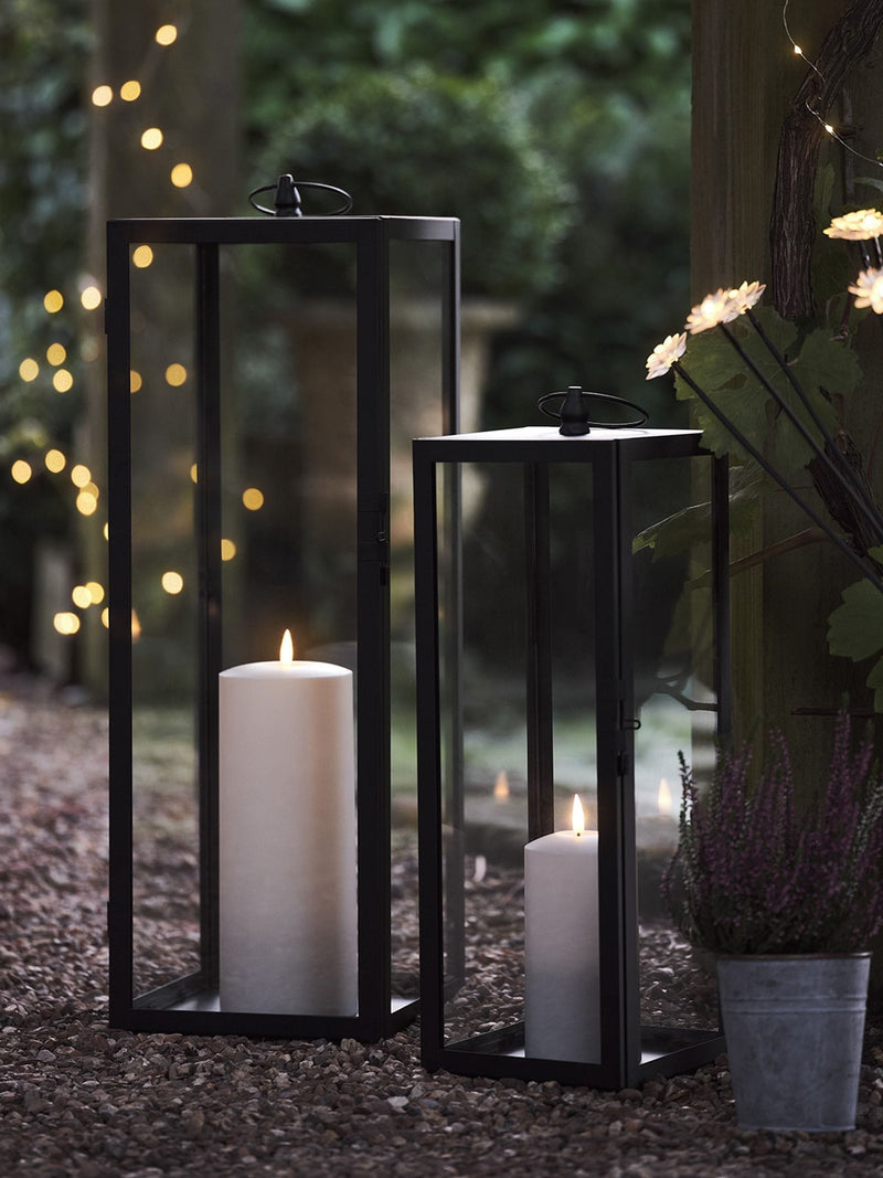 Lights4fun Bowen Black extra large garden lantern (British brand)