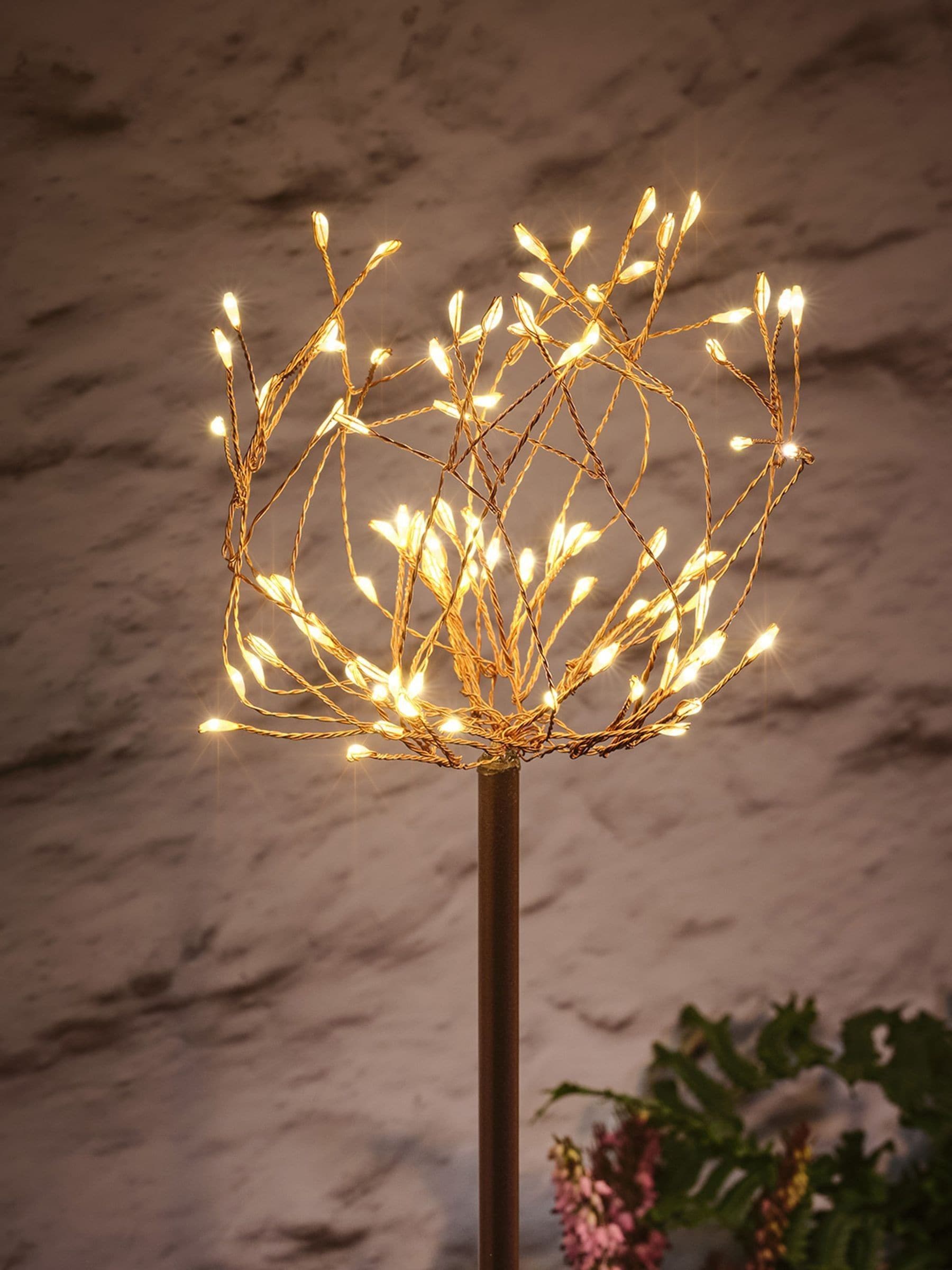 Lights4fun copper stake lights set of two, imported from the UK