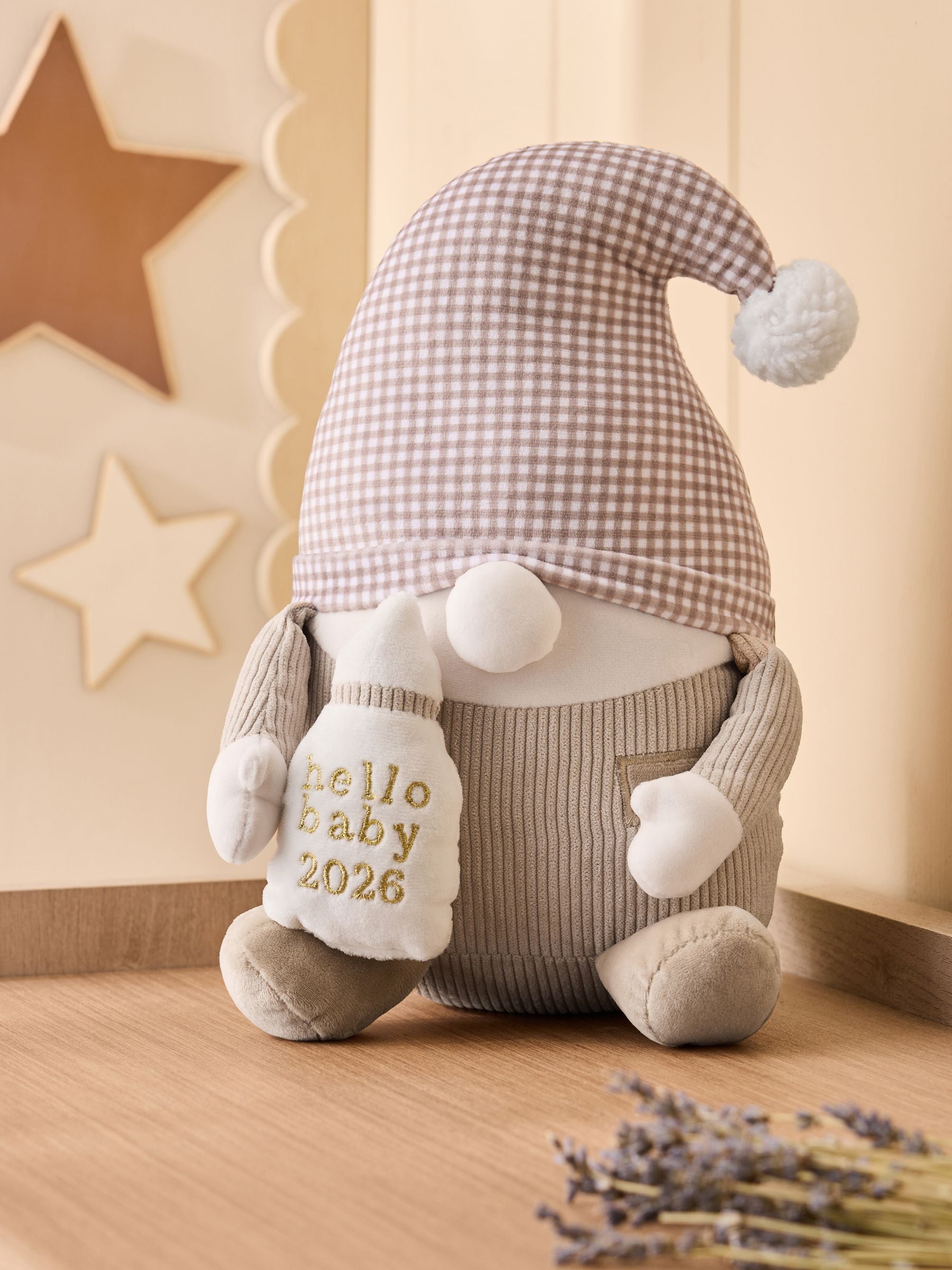 Natural Born baby plush gonk 'hello baby 2026' 18cm (British brand)