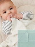 MORI Supersoft Cellular Baby Blankets Blue/Neutral 2 Pack 70 x 100cm