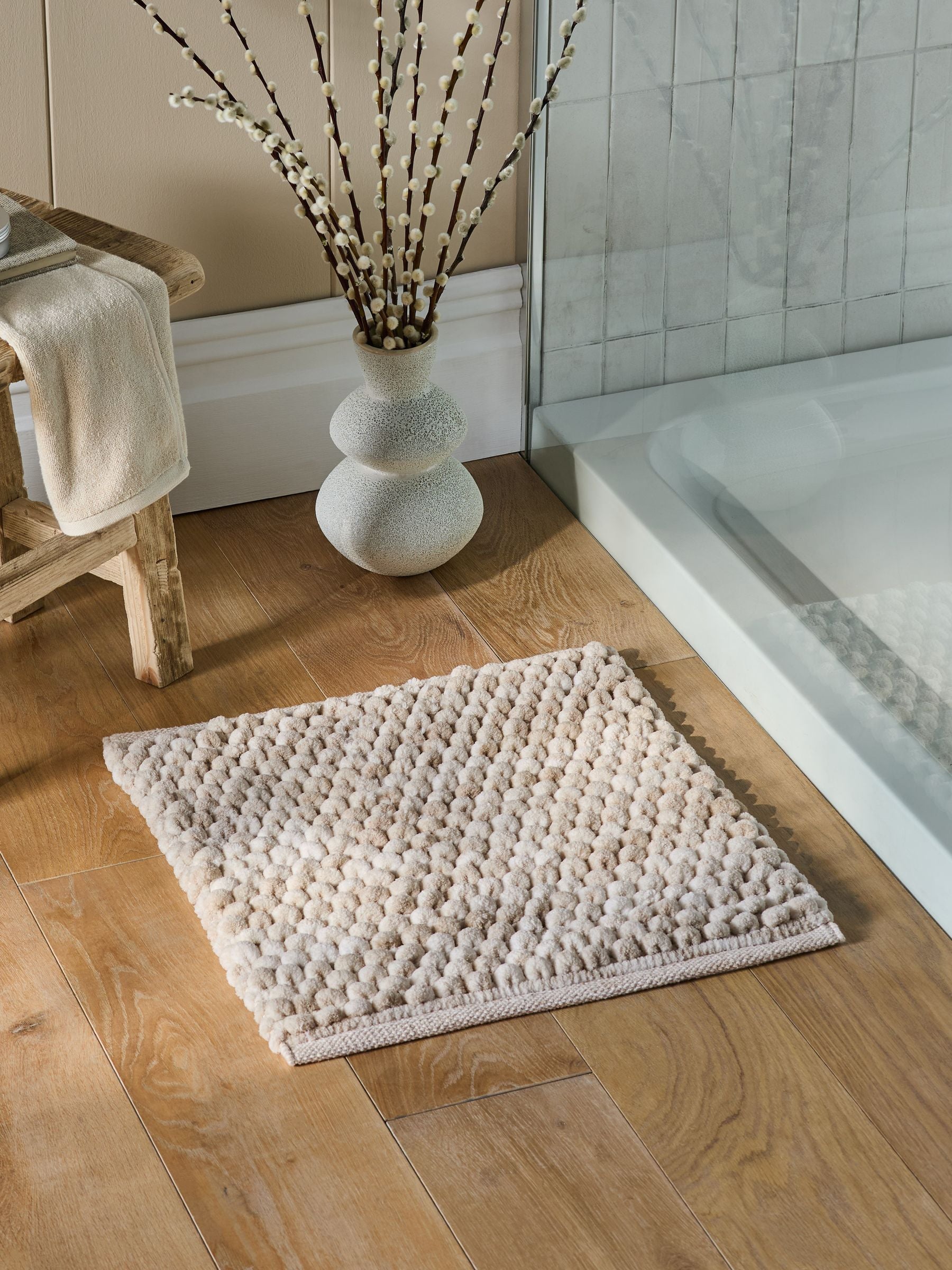 Natural Bobble Shower Mat