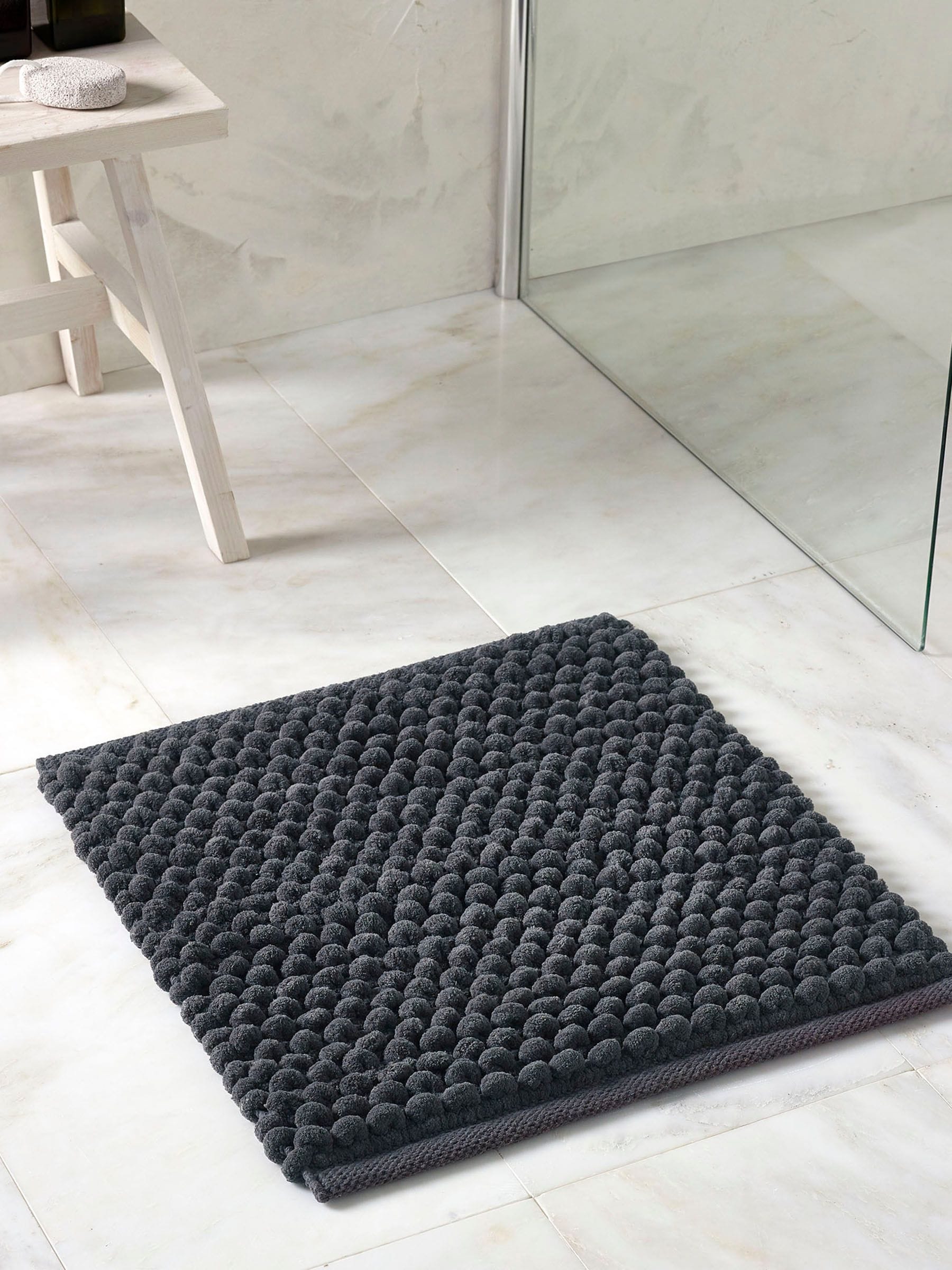 Charcoal Grey Bobble Shower Mat