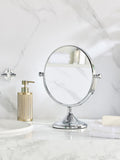 Silver round 3x magnifying dressing table mirror (British brand)