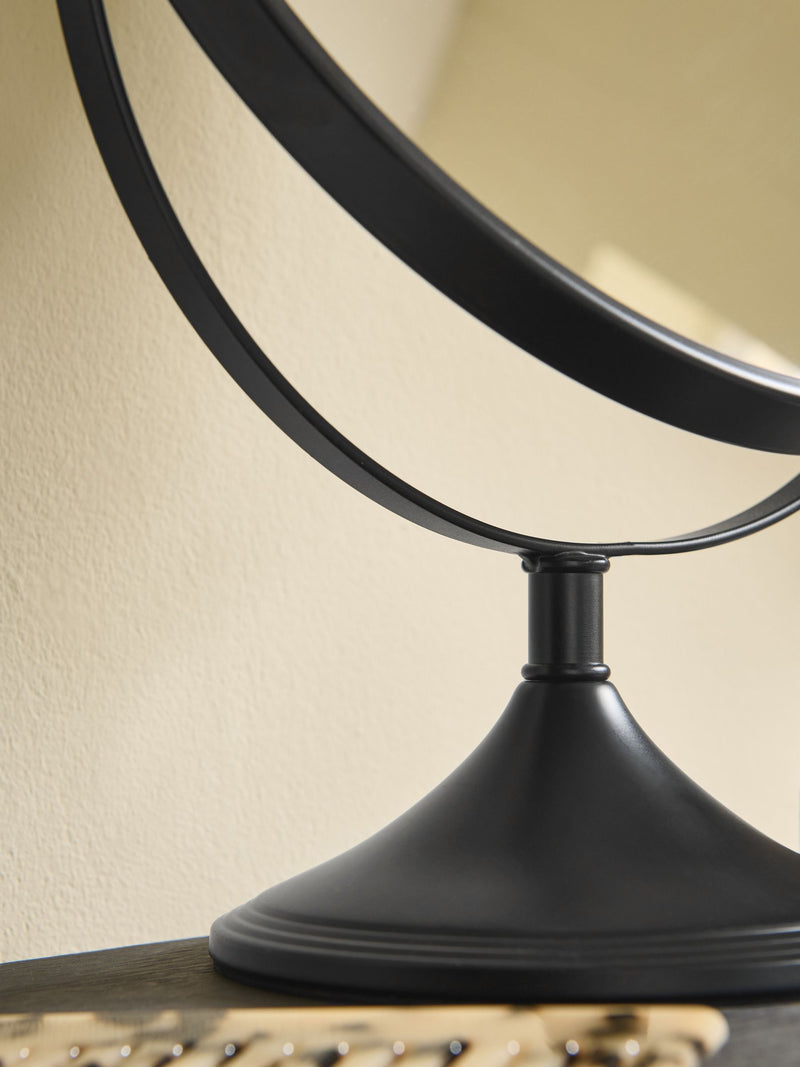 Black Round 3x Magnifying Dressing Table Mirror