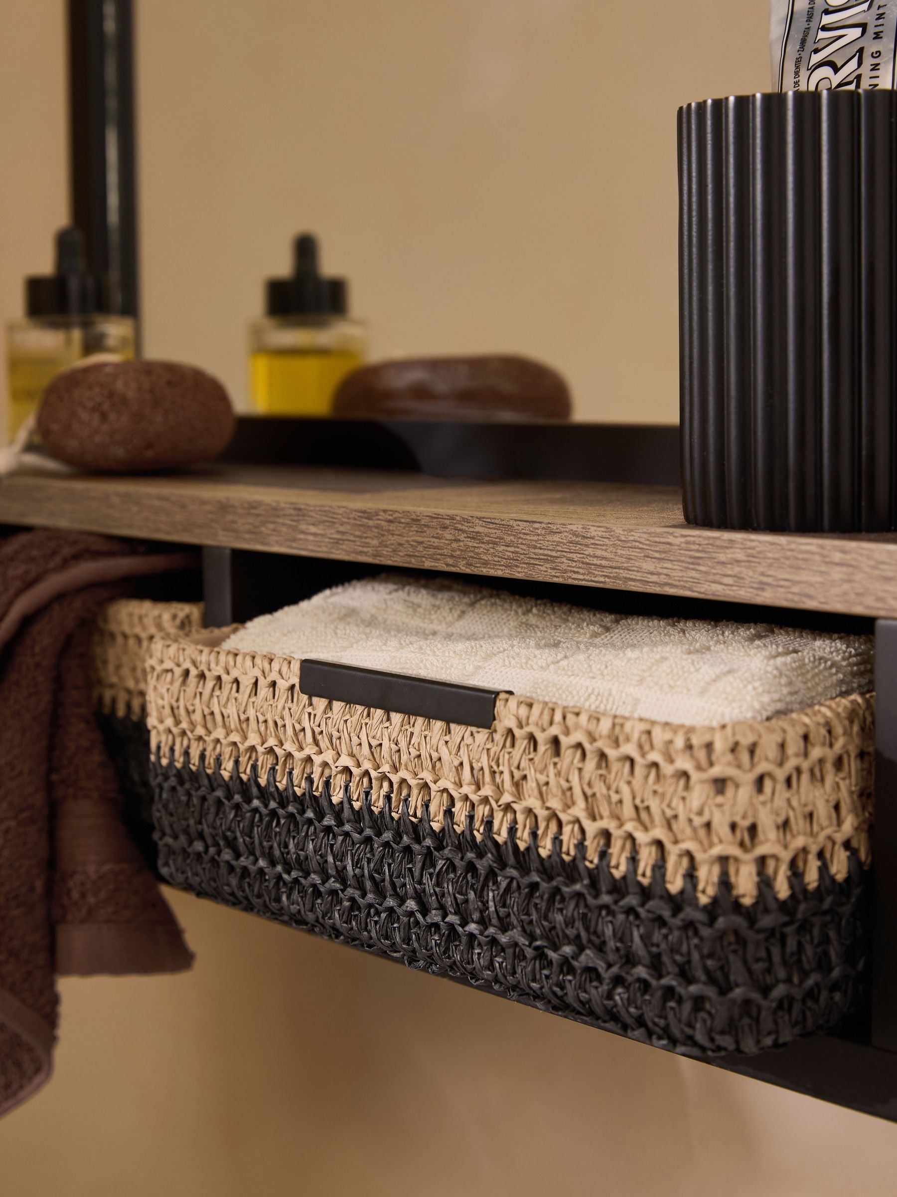 Bronx bathroom wall mirror with drawers 55cm, imported from the UK