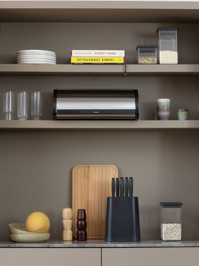 Brabantia Matt Steel Fingerprint Proof Roll Top Bread Bin