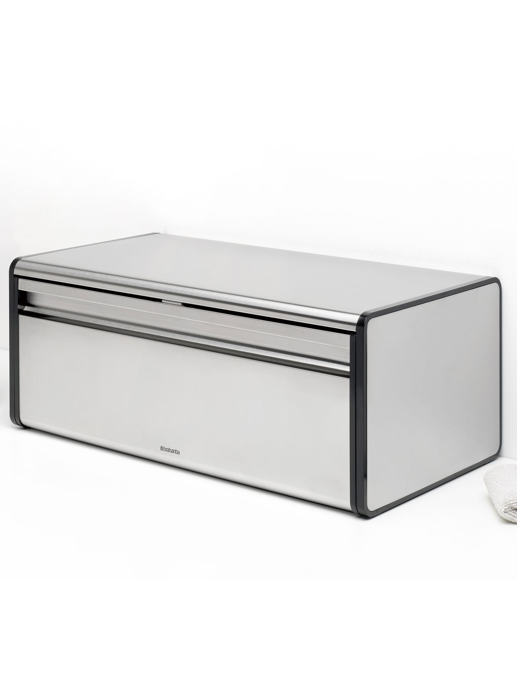 Brabantia Matt Steel Fingerprint Proof Fall Front Bread Bin (British brand)