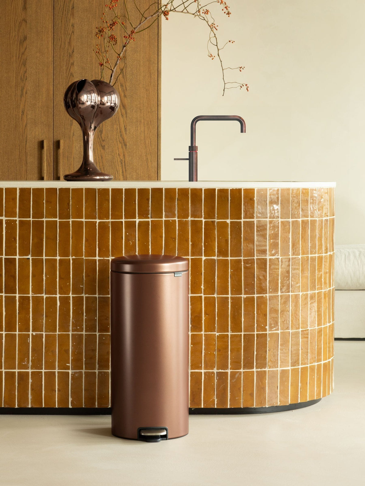 Brabantia Warm Bronze Pedal Bin 30L - British product