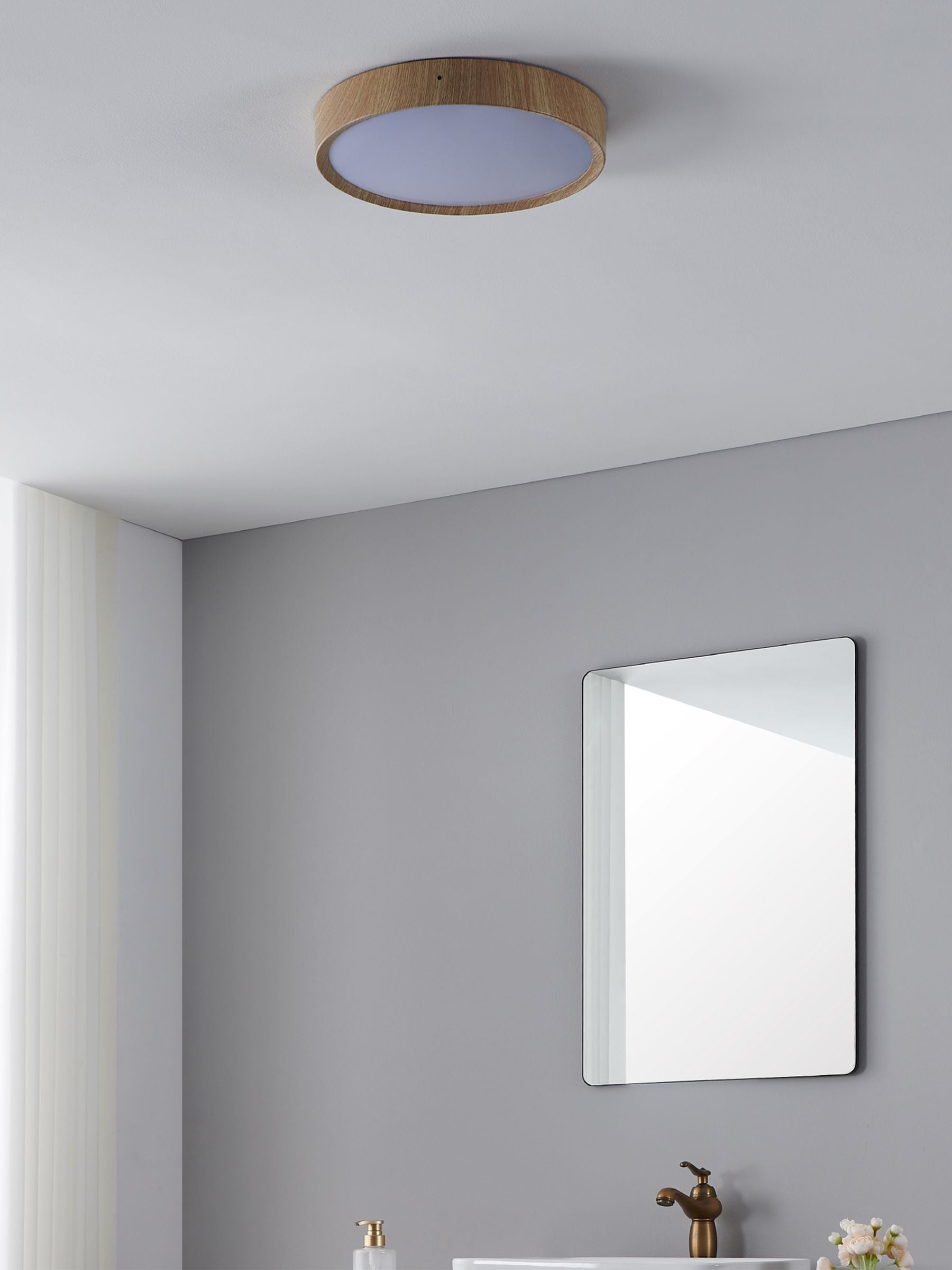 Eglo Musurita ceiling light with wood and plastic diffuser, UK version