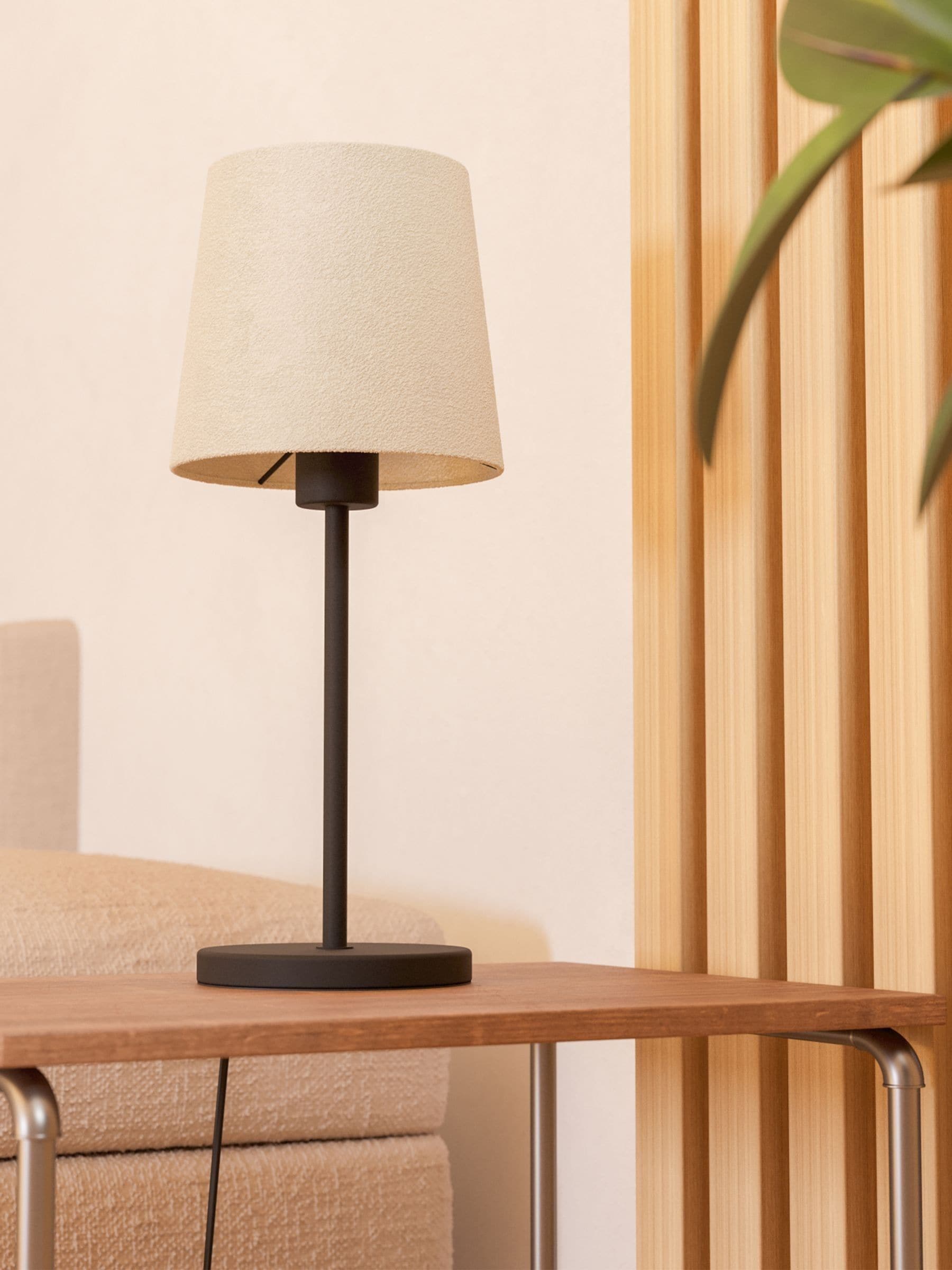 Eglo table lamp black base white shade 44cm (British brand)