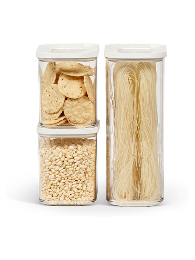 Next Mepal White Modula Stackable 3 Piece Kitchen Storage Set- Buy online at McGrocer