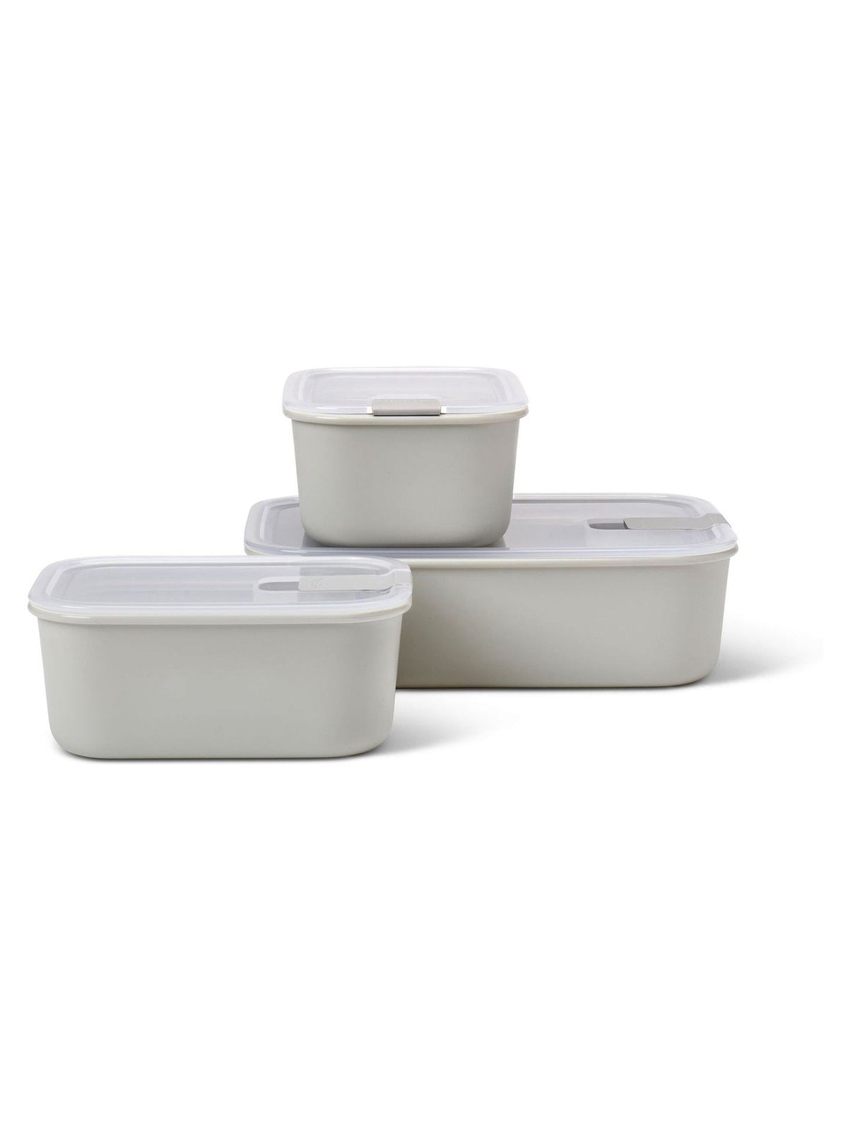 Clip-Seal Food Storage Box Set, 3-Piece, Transparent Lid, Suitable for Fridge, Freezer, and Microwave
