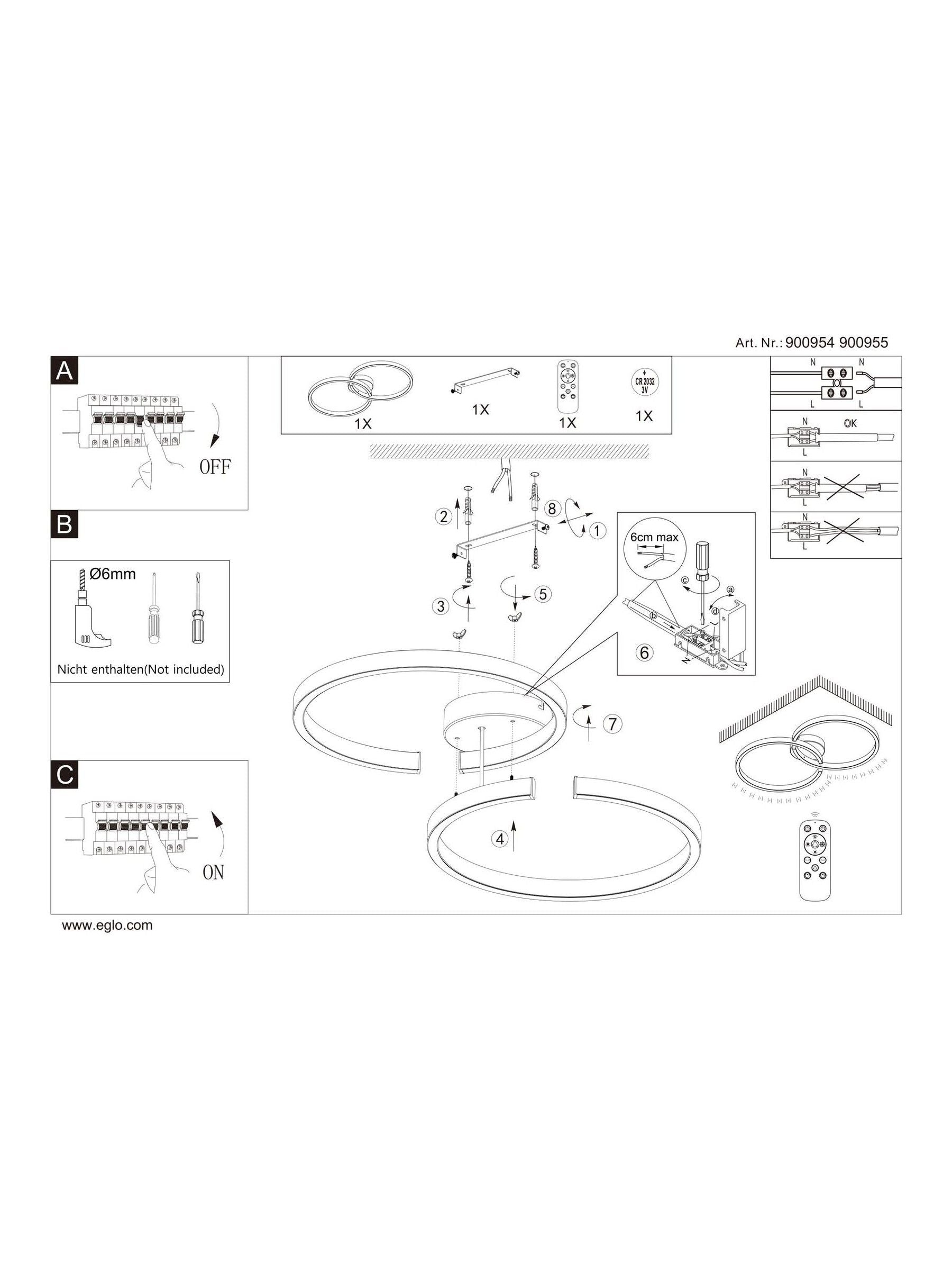Eglo Amandolo LED ceiling light white aluminium (British brand)